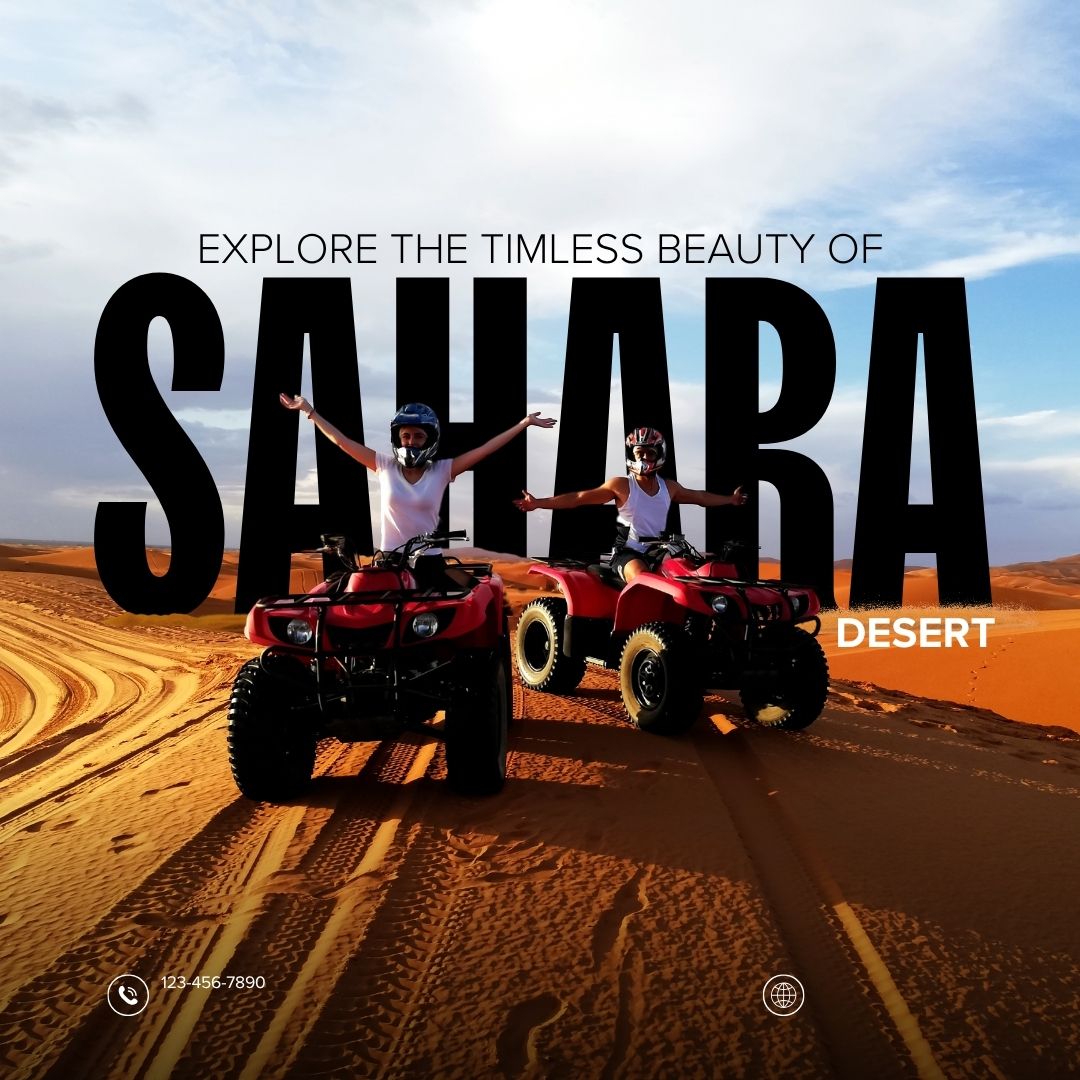 black and white modern sahara desert instagram post