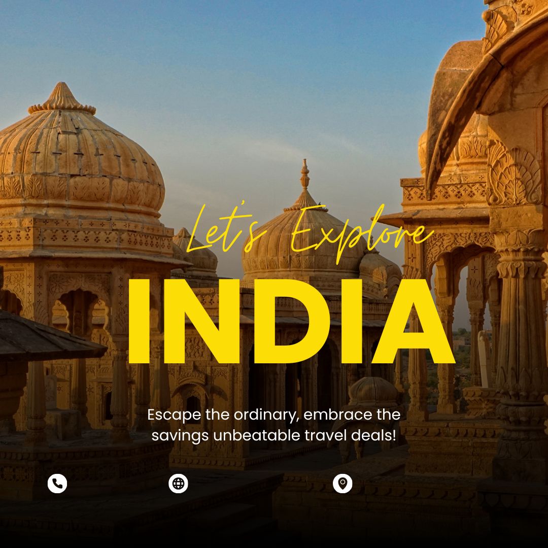 yellow and black gradient india travel instagram post